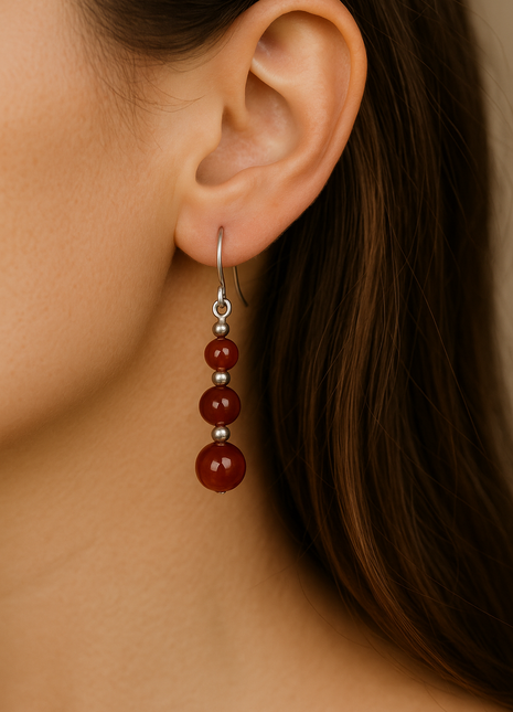 Boucles d’Oreilles Cornaline – Vitalité et Protection