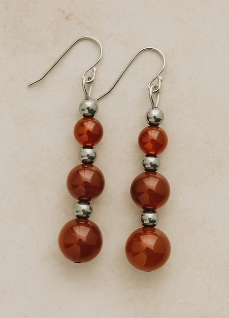 Boucles d’Oreilles Cornaline – Vitalité et Protection