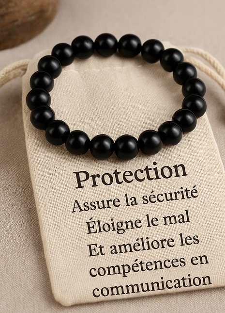 Bracelet en Obsidienne Noire – Protection et Force Intérieure