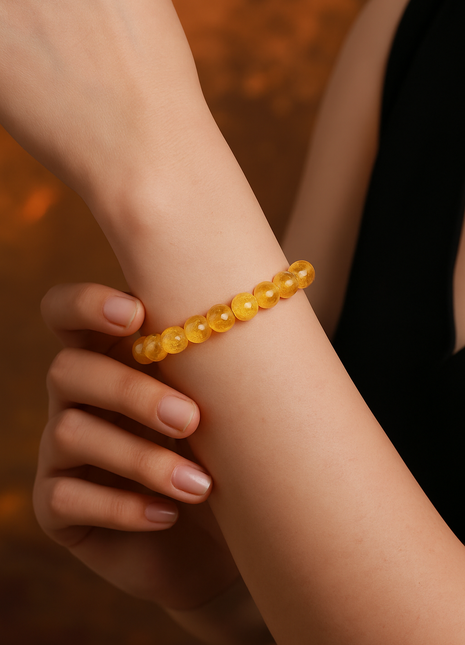 Bracelet en Citrine – Énergie Solaire et Abondance